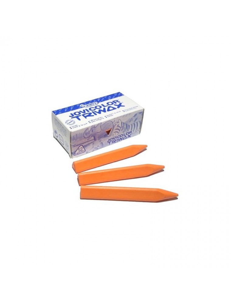 Lapices de cera color - estuche  12 unidades color naranja jovicolor triwax