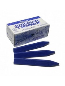 Lapices de cera color - estuche  12 unidades color azul oscuro jovicolor triwax