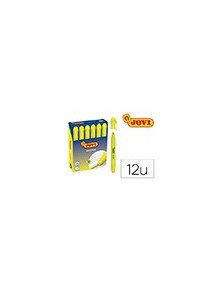 Marcador de cera gel jovi fluorescente amarillo caja de 12 unidades