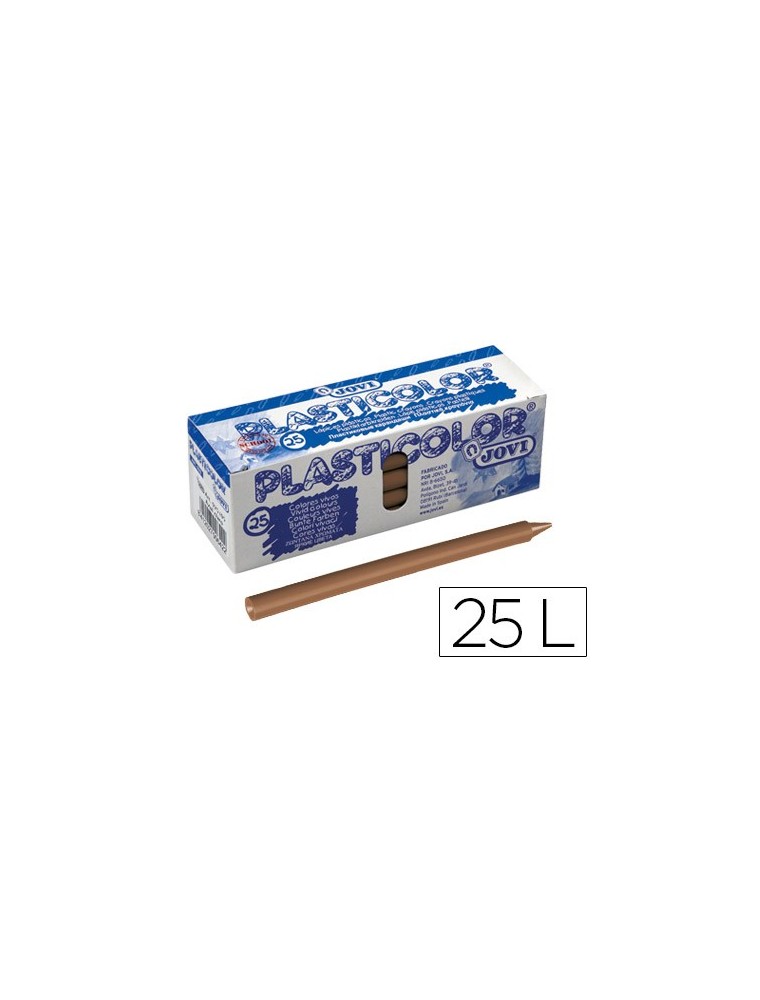 Lápices de cera plasticolor - caja de 25 unidades marrón oscuro jovi