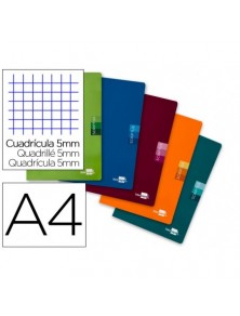 Libreta liderpapel scriptus a4 48 hojas 90gm2 cuadro 5mm con margen colores surtidos