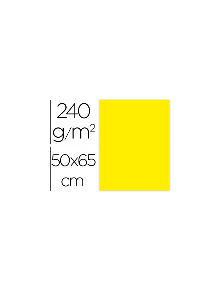 Cartulina liderpapel 50x65 cm 240gm2 amarillo limon paquete de 25 unidades
