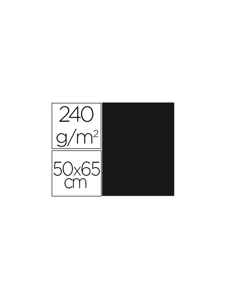 Cartulina liderpapel 50x65 cm 240gm2 negro paquete de 25 unidades