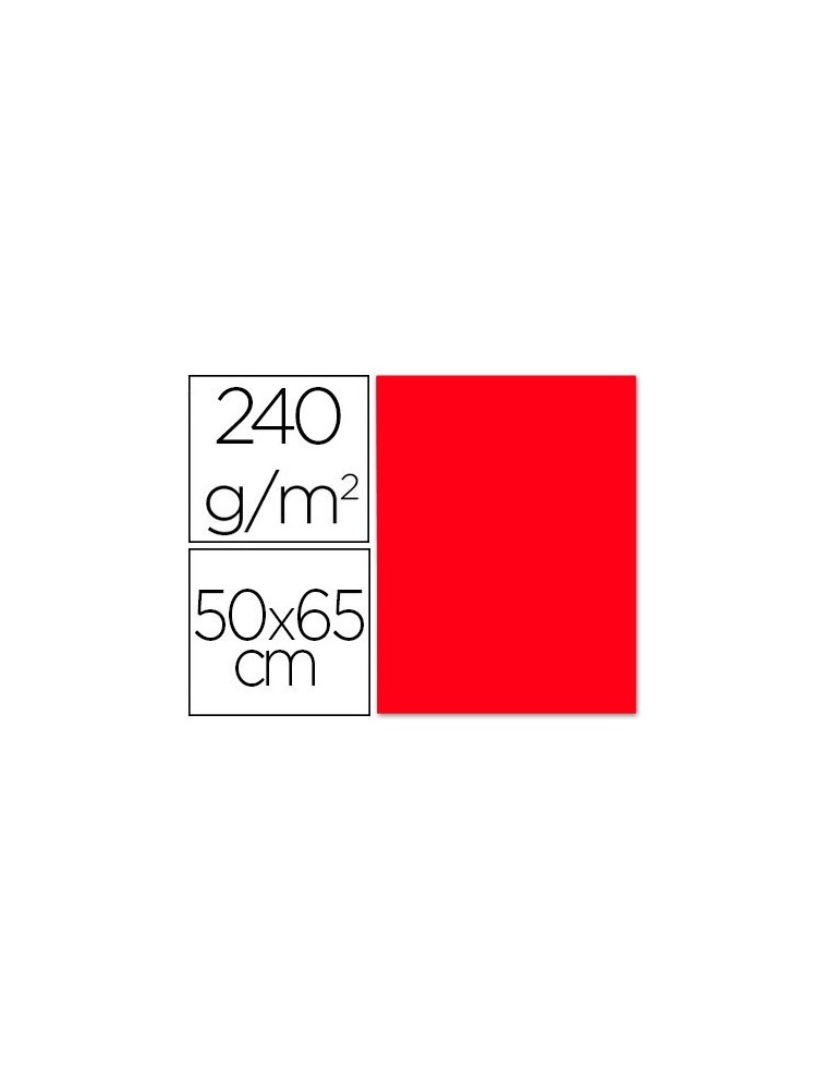 Cartulina liderpapel 50x65 cm 240gm2 rojo navidad paquete de 25 unidades
