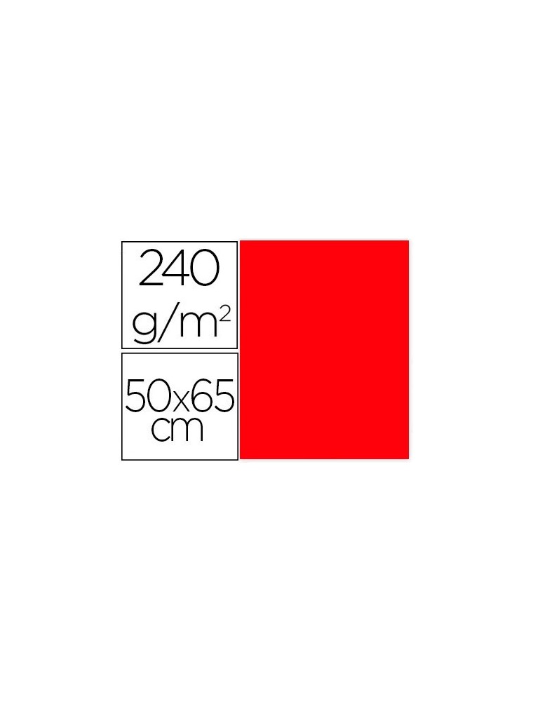 Cartulina liderpapel 50x65 cm 240gm2 rojo paquete de 25 unidades