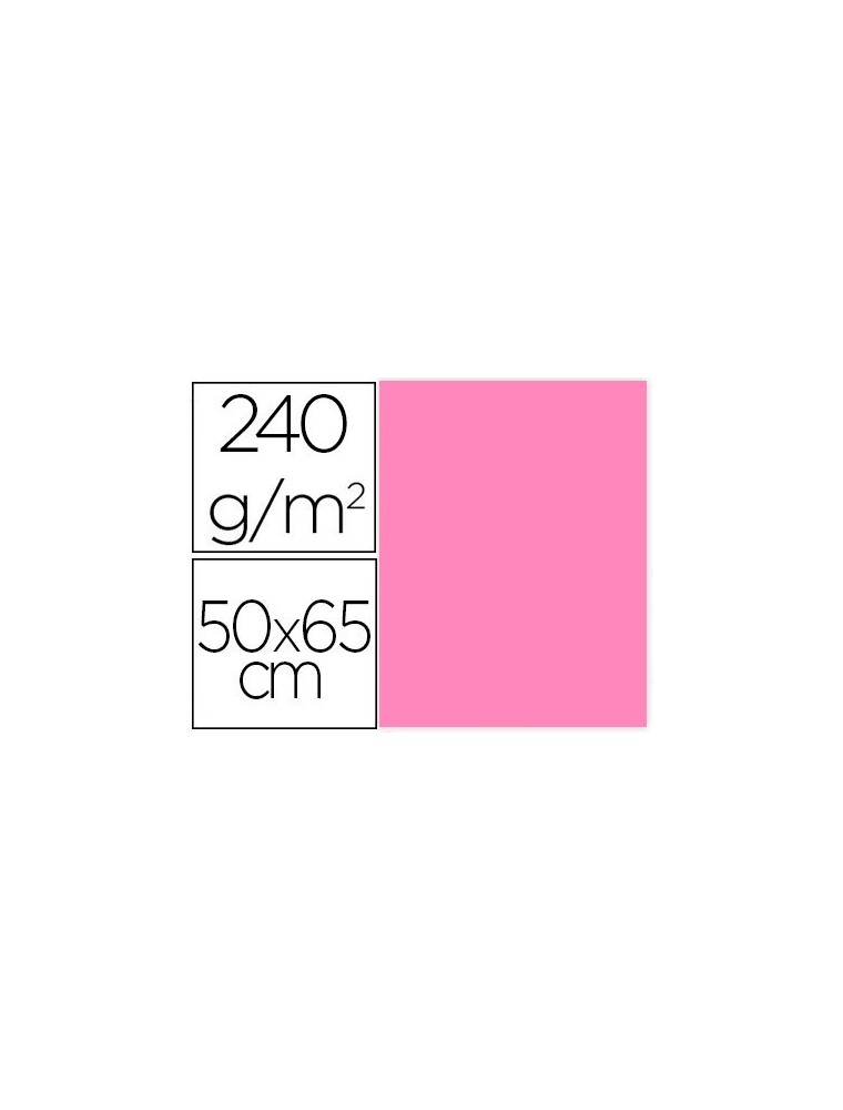 Cartulina liderpapel 50x65 cm 240gm2 rosa paquete de 25 unidades