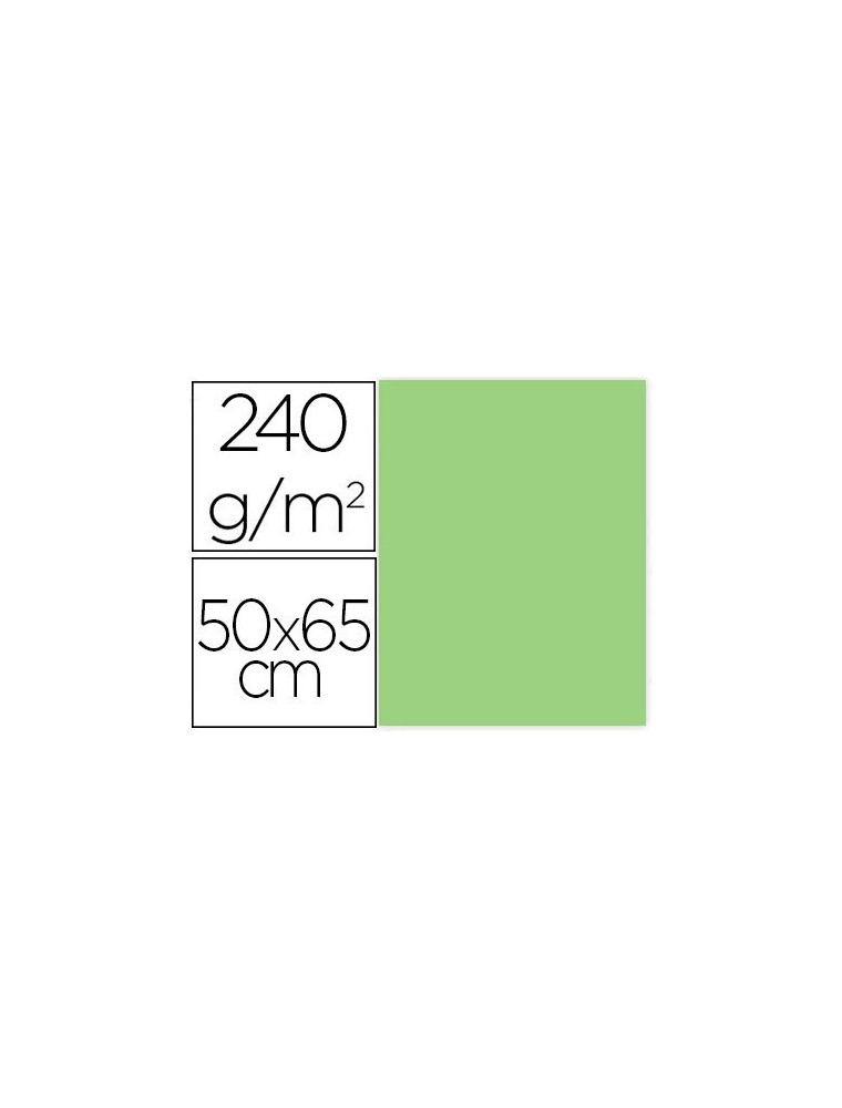 Cartulina liderpapel 50x65 cm 240gm2 verde paquete de 25 unidades