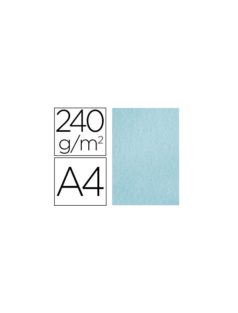 Papel color liderpapel pergamino a4 240gm2 azul pack de 25 hojas