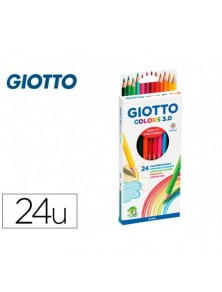 Lapices de colores giotto colors 3.0 mina 3 mm caja de 24 colores surtidos
