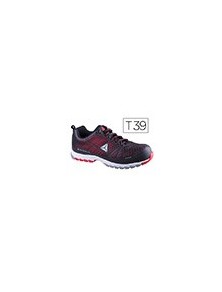 Zapatos de seguridad deltaplus de poliuretano y malla aireada s1p negro y rojo talla 39