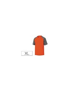 Camiseta de algodon deltaplus color gris naranja talla xl