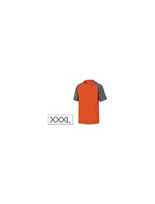 Camiseta de algodon deltaplus color gris naranja talla xxxl