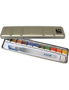 Acuarela artist start caja metal 12 colores surtidos  pincel rellenable