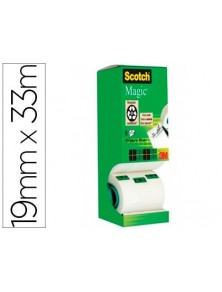 Cinta adhesiva scotch magic pack de 8 unidades 33mt x 19mm