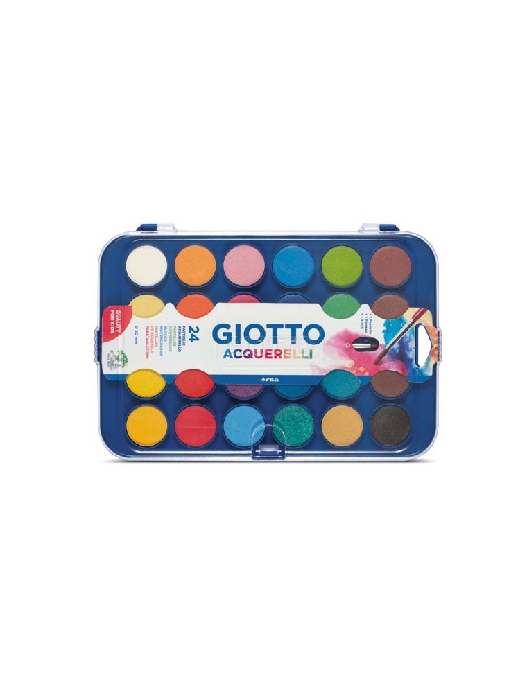 Acuarela estuche de 24 colores surtidos Giotto diametro de 23 mm pincel de regalos