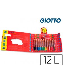 Lapices de colores giotto super bebe caja de 12 lapices colores surtidos  sacapuntas