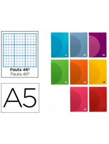 Libreta liderpapel 360 tapa de plastico a5 48 hojas 90gm2 rayado nº 46 colores surtidos