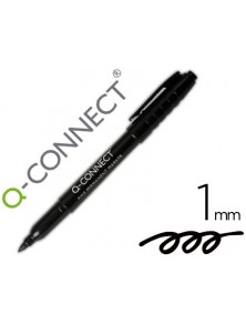 Rotulador q-connect para cddvd punta fibra permanente negro punta redonda 1,0 mm