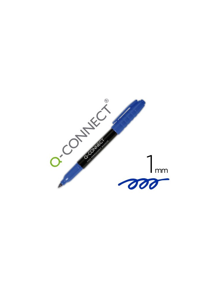 Rotulador q-connect para cddvd punta fibra permanente azul punta redonda 1,0 mm