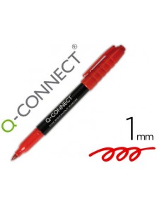 Rotulador q-connect para cddvd punta fibra permanente rojo punta redonda 1,0 mm