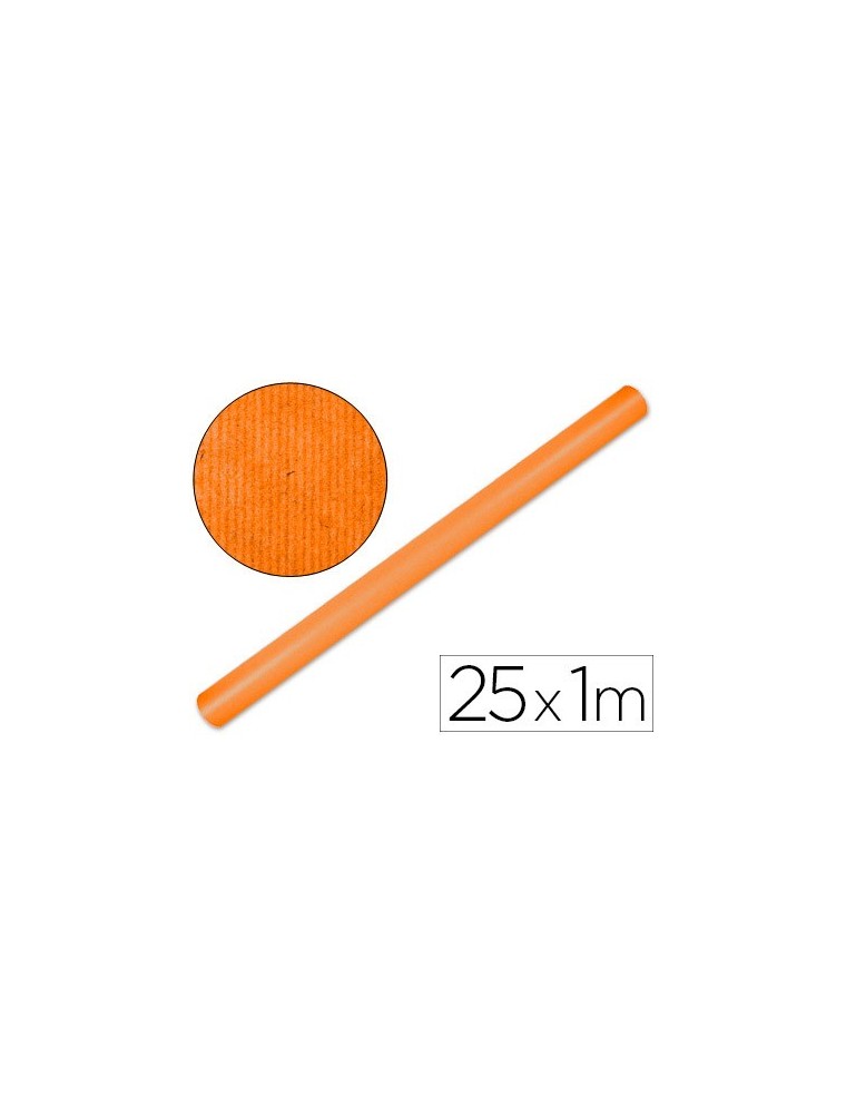 Papel kraft liderpapel naranja fuerte rollo 25x1 mt