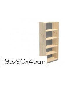 Armario rocada con cinco estantes serie store 195x90x45 cm acabado aa01 hayahaya