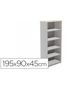 Armario rocada con cinco estantes serie store 195x90x45 cm acabado ab01 aluminiohaya