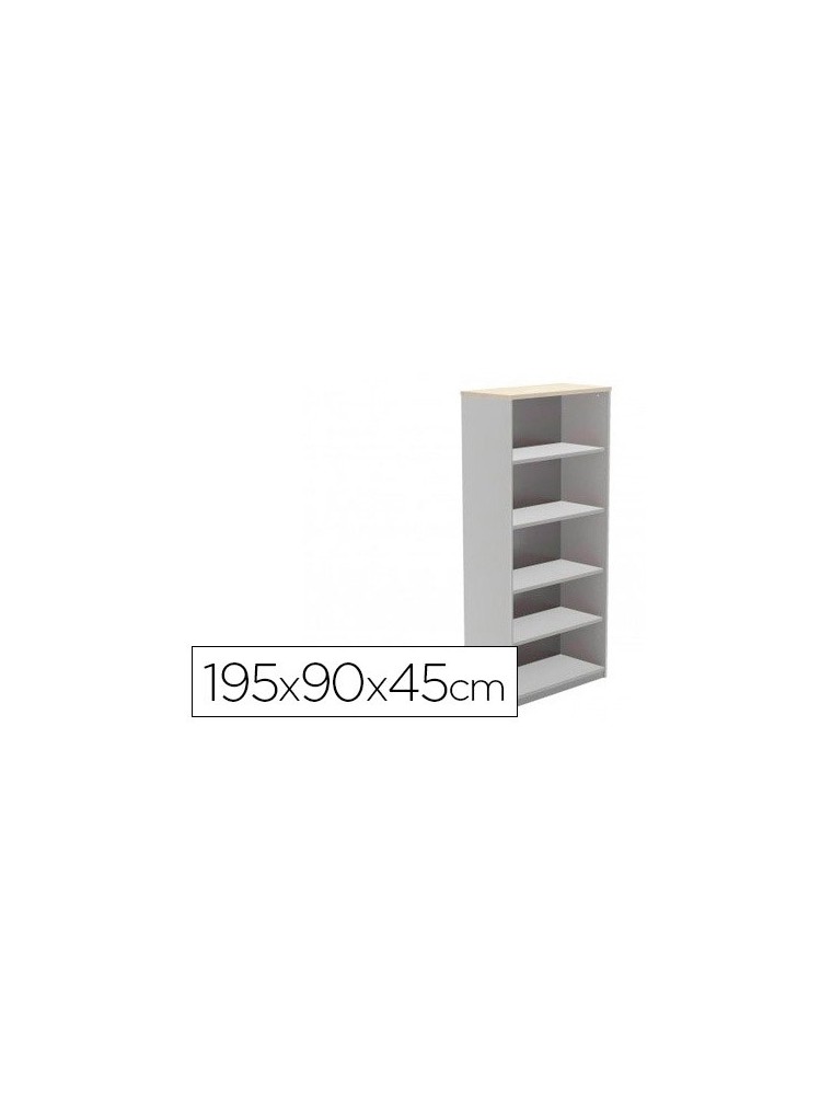 Armario rocada con cinco estantes serie store 195x90x45 cm acabado ab04 aluminioblanco