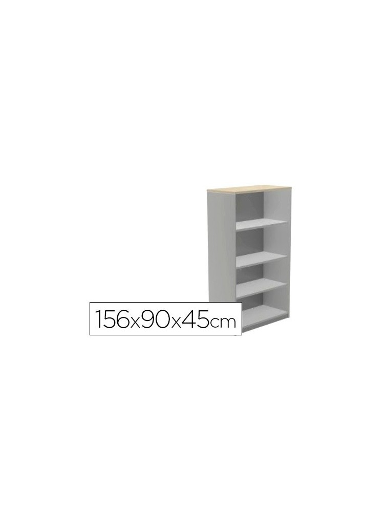 Armario rocada con cuatro estantes serie store 156x90x45 cm acabado ab04 aluminioblanco