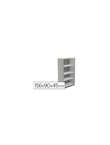 Armario rocada con cuatro estantes serie store 156x90x45 cm acabado ab04 aluminioblanco