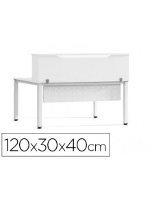 Mostrador de altillo rocada valido para mesas work metal executive 120x30x40 cm acabado aw04 blancoblanco