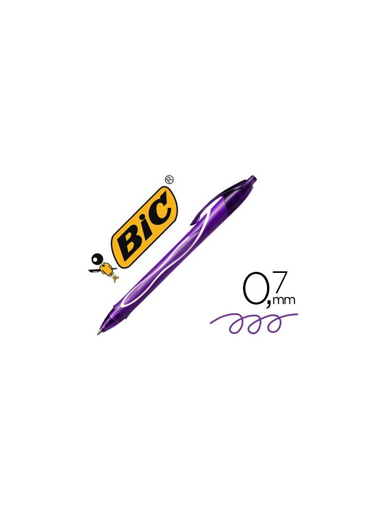 Boligrafo bic gelocity quick dry retractil tinta gel purpura punta de 0,7 mm