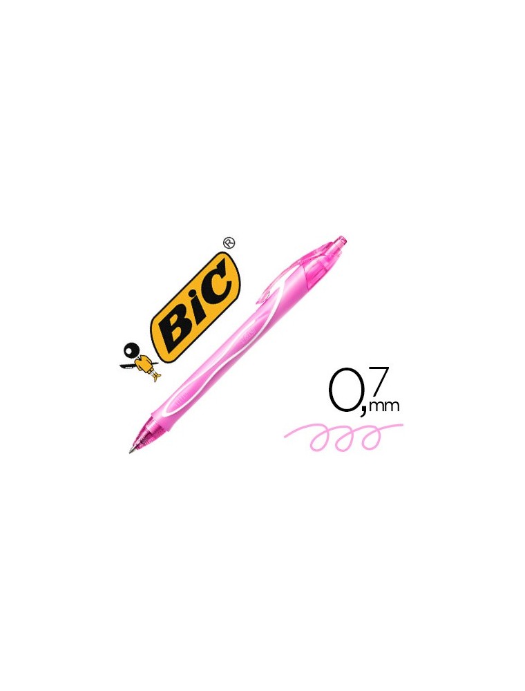 Boligrafo bic gelocity quick dry retractil tinta gel rosa punta de 0,7 mm
