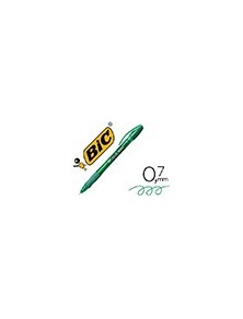 Boligrafo bic gelocity illusion borrable verde punta de 0,7 mm