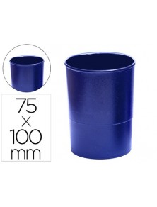 Cubilete portalapices q-connect plastico diametro 75 mm altura 100 mm azul opaco