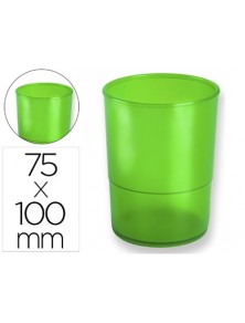 Cubilete portalapices q-connect plastico diametro 75 mm altura 100 mm verde translucido