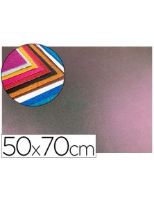 Goma eva con purpurina liderpapel 50x70cm 60gm2 espesor 2 mm bicolor rosa verde