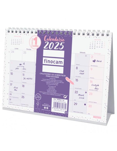 FINOCAM CALENDARIO DE SOBREMESA PARA ESCRIBIR S-210X150MM CHIC MORADO 2025