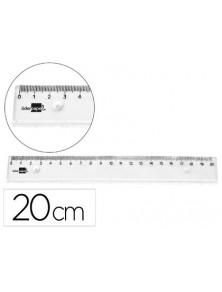 Regla liderpapel plastico irrompible transparente 20 cm