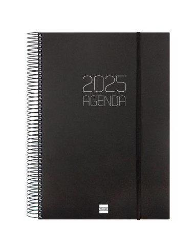 FINOCAM AGENDA ANUAL OPAQUE ESPIRAL E40-210X297MM 1DP NEGRO 2025