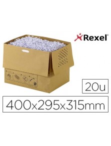 Bolsa de residuos rexel reciclable para destructora auto300x capacidad 40 l pack de 20 unidades 400x295x315 mm