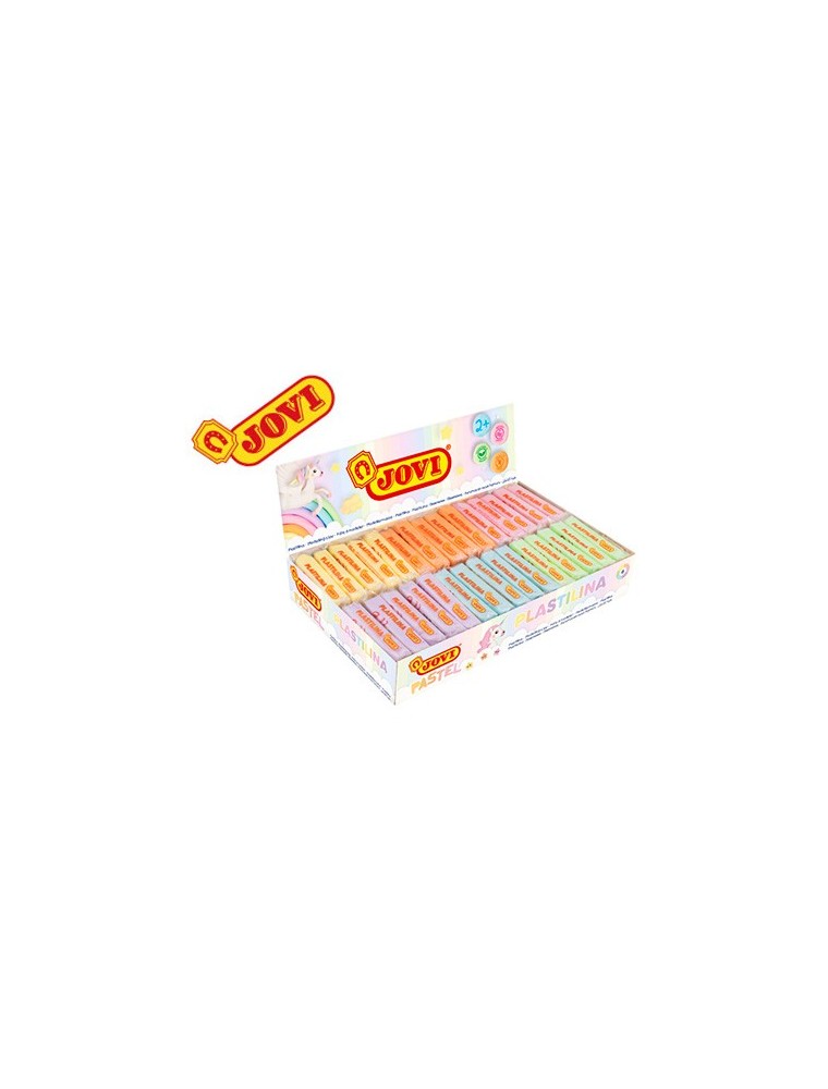 Plastilina jovi 70 tamaño pequeño caja de 30 unidades colores pastel surtidos 50g