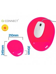 Alfombrilla para raton q-connect reposamuñecas de gel pvc color rosa 210x245x20 mm