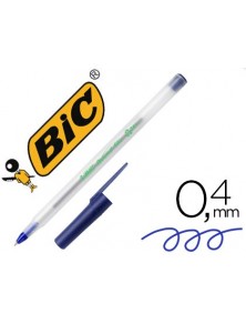 Boligrafo bic ecolutions round stic azul