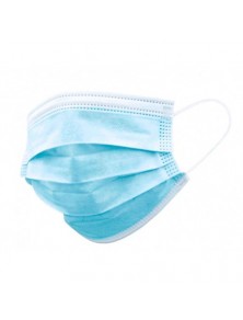 Mascarilla facial higienica desechable 3 capas con ajuste nasal filtracion 95 color azul