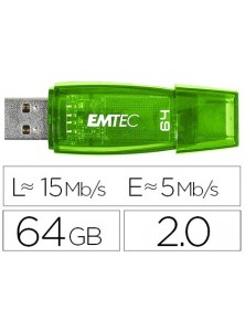 Memoria usb emtec flash c410 64 gb 2.0 verde