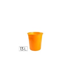 Papelera plastico q-connect naranja translucido 13 litros 275x285 mm