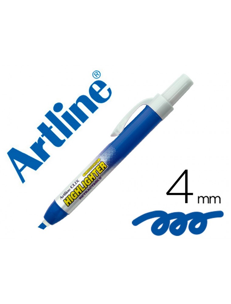 Rotulador artline clix fluorescente ek-63 azul punta biselada 4 mm