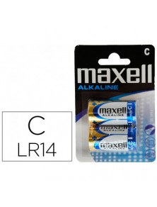 Pila maxell alcalina 1,5 v tipo c lr14 blister de 2 unidades
