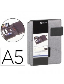 Carpeta portafolios carchivo venture din a5 con cuaderno y soporte smartphone color gris